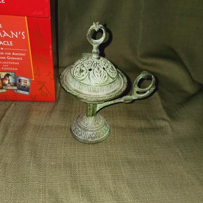 THE SHAMAN'S ORACLE CARD DECK, INCENSE BURNER AND BUD VASE