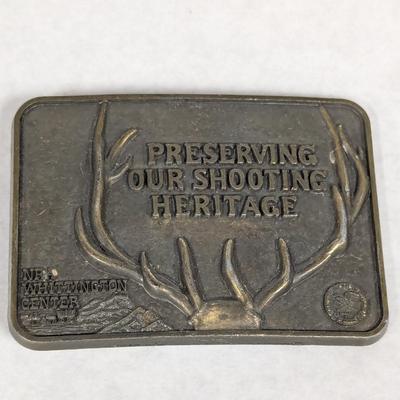 NRA Whittington Center Preserving Our Shooting Heritage Belt Buckle Brass Plated