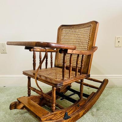 Vintage Convertible Child's High Chair Turns Into Rocking Chair