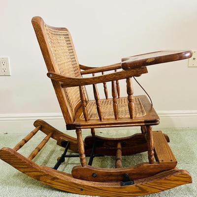 Vintage Convertible Child's High Chair Turns Into Rocking Chair
