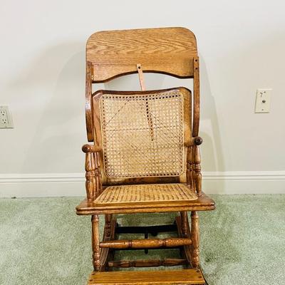 Vintage Convertible Child's High Chair Turns Into Rocking Chair