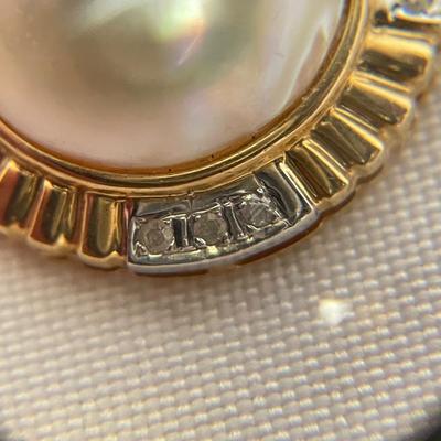 Two Diamond & Pearl Pendants (ST-SS)