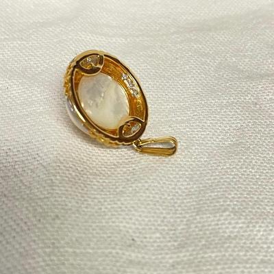 Two Diamond & Pearl Pendants (ST-SS)