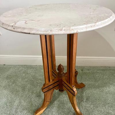 Marble Top Victorian Style Side Table