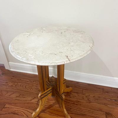 Marble Top Victorian Style Side Table