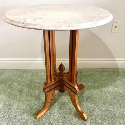 Marble Top Victorian Style Side Table