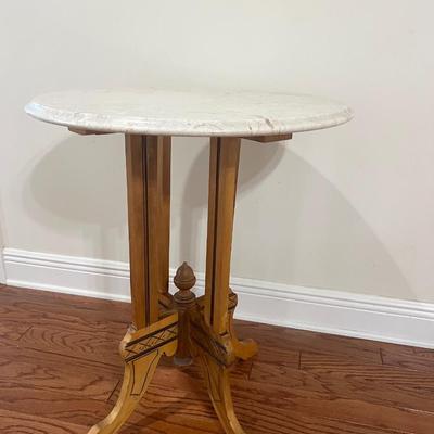 Marble Top Victorian Style Side Table