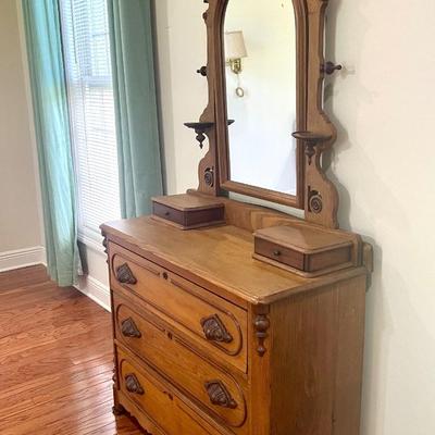 Antique Victorian Dresser with Adjustable Mirror