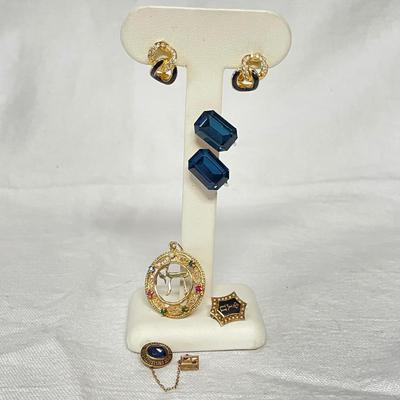 Pins, Pendants & Clip Earrings w/ Dior & 14K (ST-SS)