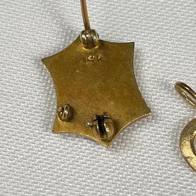 Pins, Pendants & Clip Earrings w/ Dior & 14K (ST-SS)