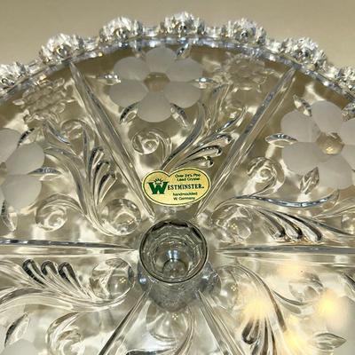 73 NEW CRYSTAL GLASS PEDESTAL CAKE STAND WESTMINSTER WEST GERMANY