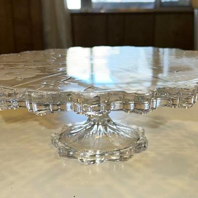 73 NEW CRYSTAL GLASS PEDESTAL CAKE STAND WESTMINSTER WEST GERMANY