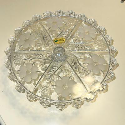 73 NEW CRYSTAL GLASS PEDESTAL CAKE STAND WESTMINSTER WEST GERMANY