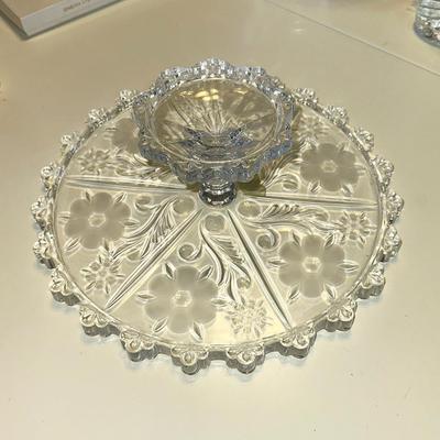 73 NEW CRYSTAL GLASS PEDESTAL CAKE STAND WESTMINSTER WEST GERMANY
