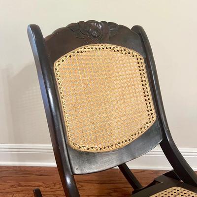 Vintage Folding Cane Rocking Chair