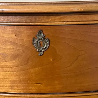 French Provincial Curved Front Tall Boy Dresser