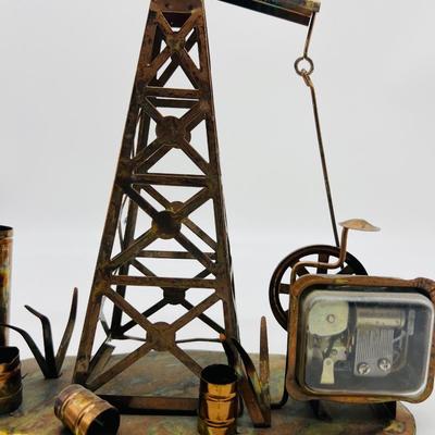 Vintage Copper Oil Well Moveable Music Box
