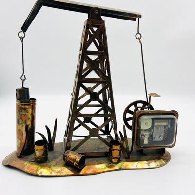 Vintage Copper Oil Well Moveable Music Box
