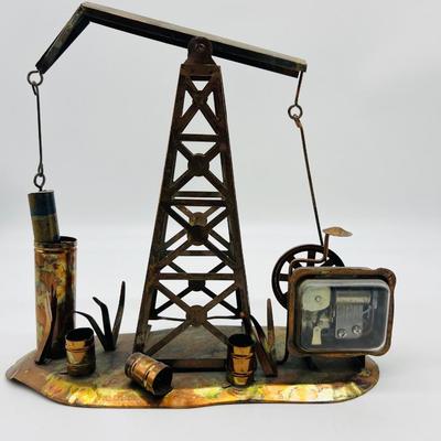 Vintage Copper Oil Well Moveable Music Box