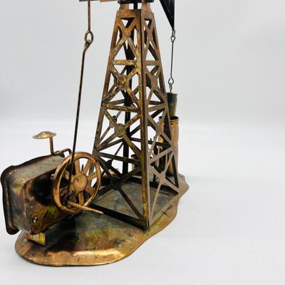 Vintage Copper Oil Well Moveable Music Box