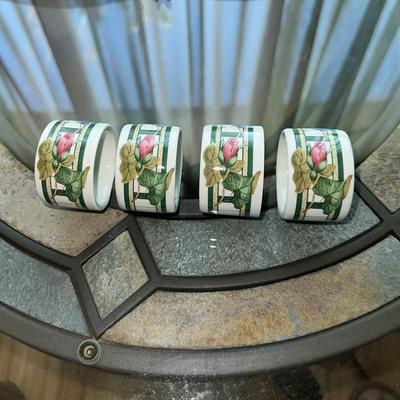 84 LENOX 4 NAPKIN RINGS AND CANDY NUT SERVING DISH SALT PEPPER SHAKERS