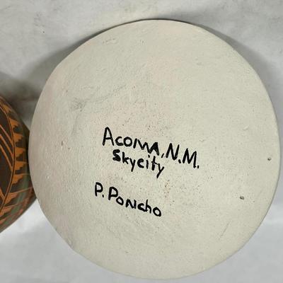 2 small American Indian Southwest Pottery Vases signed