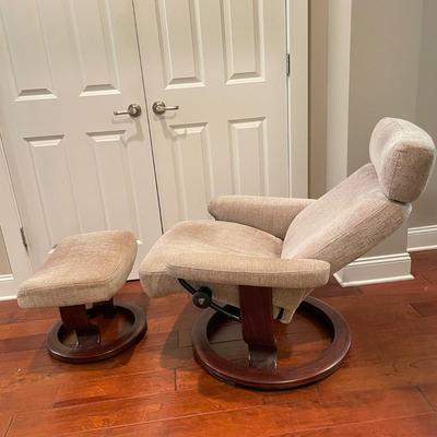 Upholstered Stressless Armchair & Ottoman (GB1-SS)