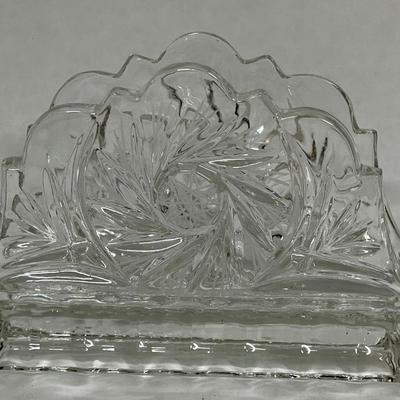 Vintage Crystal Napkin Holder By Zajecar Napkin Holder 6" x 4"