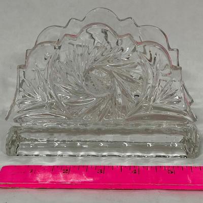 Vintage Crystal Napkin Holder By Zajecar Napkin Holder 6" x 4"