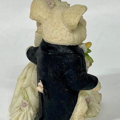Vintage Stone Critters "Awe Shucks" Pig Wedding Couple Bride Groom Figurine 1995