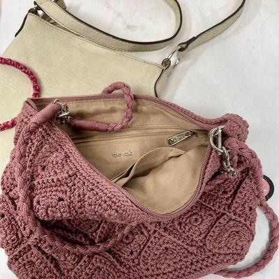 Vintage Purse lot - one Nine West white leather and 2 fabric The Sac