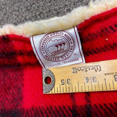 Vintage Tennessee Woolen Mills Red Plaid Blanket