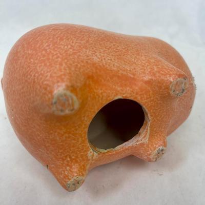 Vintage Ceramic Piggy Bank Pink Purple