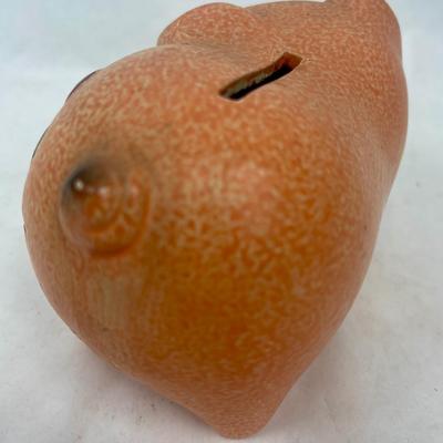 Vintage Ceramic Piggy Bank Pink Purple