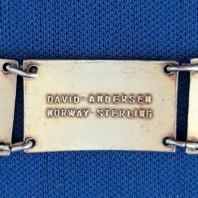 Vintage enamel on silver David Andersen Norway bracelet guilloche