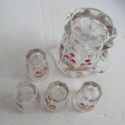 Older Mosser Glass Child's Pitcher and Tumbler Set