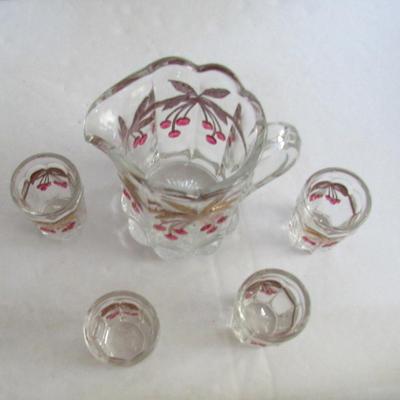 Older Mosser Glass Child's Pitcher and Tumbler Set