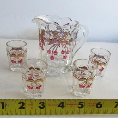 Older Mosser Glass Child's Pitcher and Tumbler Set