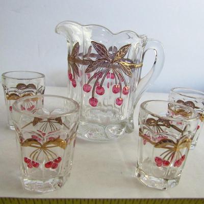 Older Mosser Glass Child's Pitcher and Tumbler Set