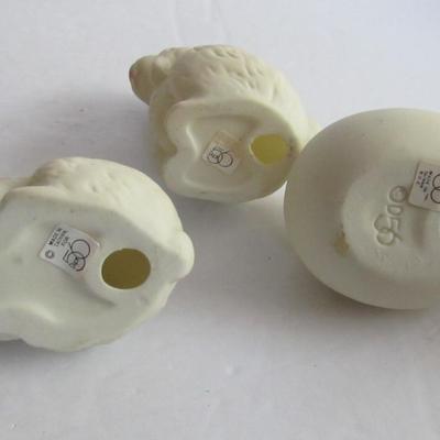 3 Older Dept 56 Rabbit Figurines