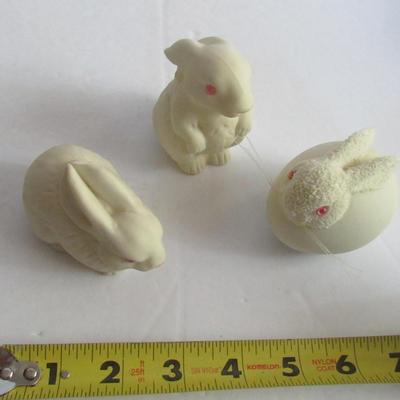 3 Older Dept 56 Rabbit Figurines