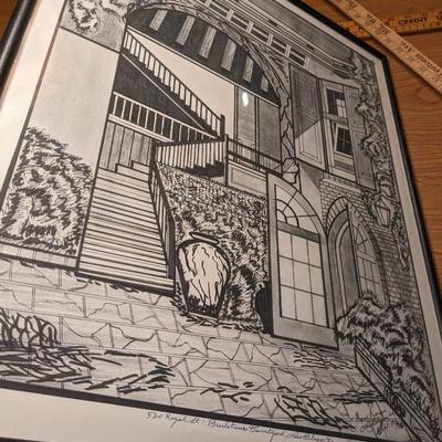 Original Lionel Barrymore Exclusive Drawing Royal St, New Orleans