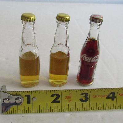 3 Mini Bottles Miller and Coca Cola