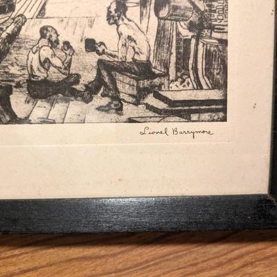 Original Lionel Barrymore Signed "The Old Boat Works"