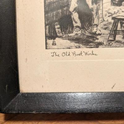 Original Lionel Barrymore Signed "The Old Boat Works"