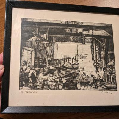 Original Lionel Barrymore Signed "The Old Boat Works"