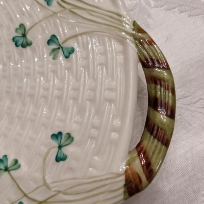 Vintage Belleek Plate and Creamer and Sugar Bowl