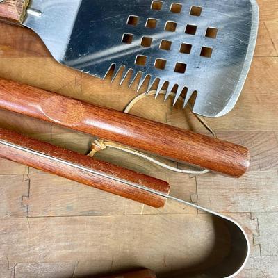 3-Piece Wood Handled BBQ Tool Set