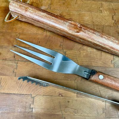 3-Piece Wood Handled BBQ Tool Set