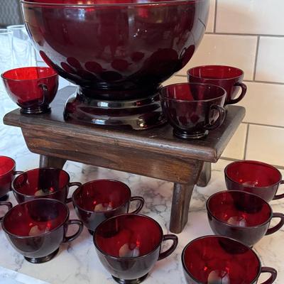 Vintage Anchor Hocking Royal Ruby 14-Piece Set